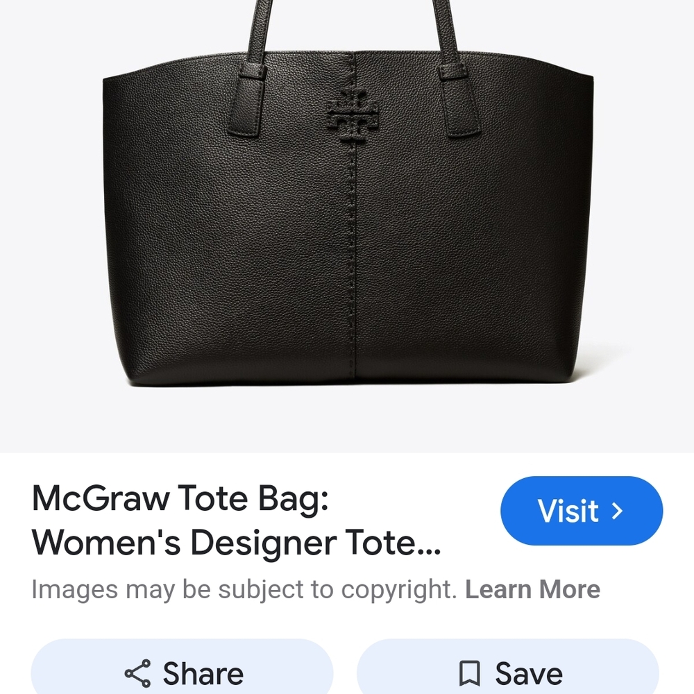 Tory Burch Black McGraw Tote Bag